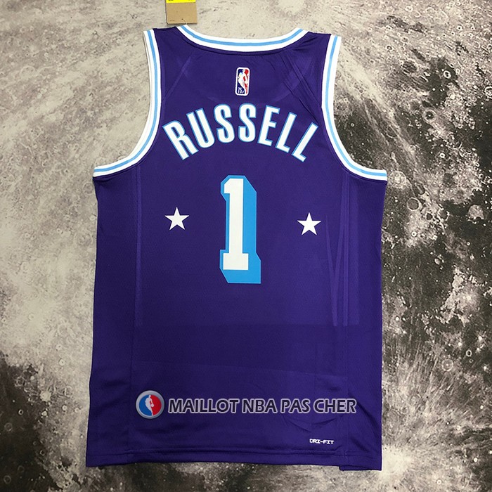 Maillot Los Angeles Lakers D'angelo Russell NO 1 Ville 2021-22 Volet